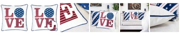 Homey Cozy Love Independence Day Embroidery Square Decorative Throw Pillow